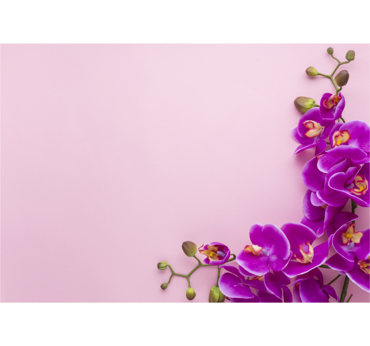 Kitchen roller blind in pink orchid design - TenStickers
