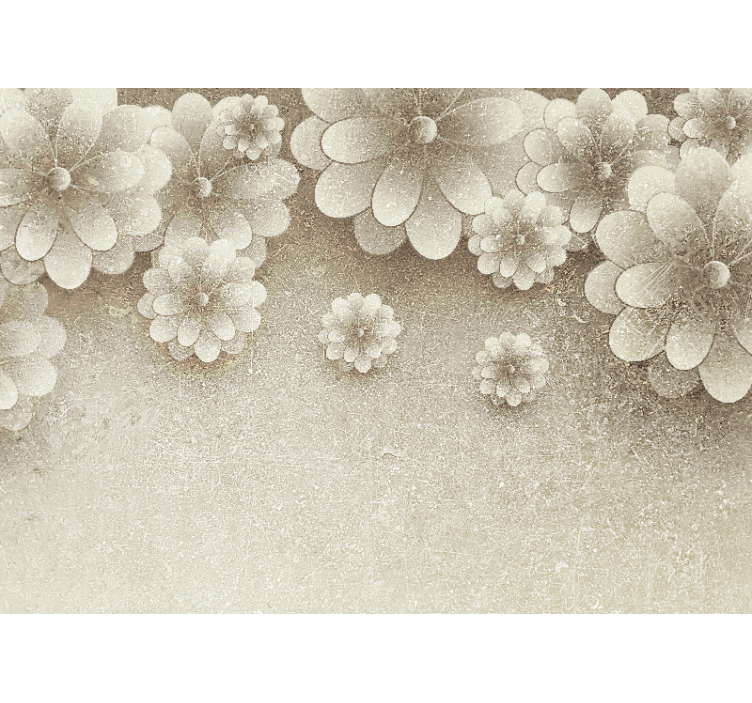 Kitchen roller blind with 3d flower grey design - TenStickers