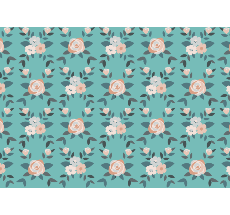 Kitchen roller blind in pastel multicolor roses - TenStickers
