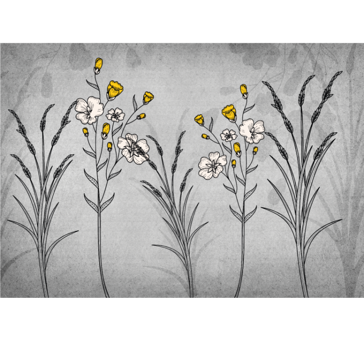 Kitchen roller blind scandinavian grey plant design - TenStickers