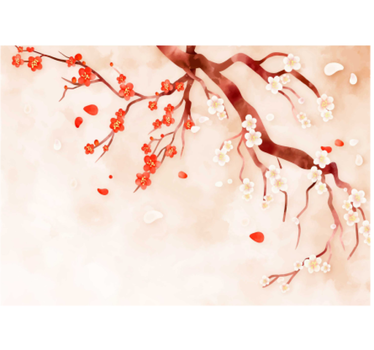 Kitchen roller blind chinese tree design - TenStickers