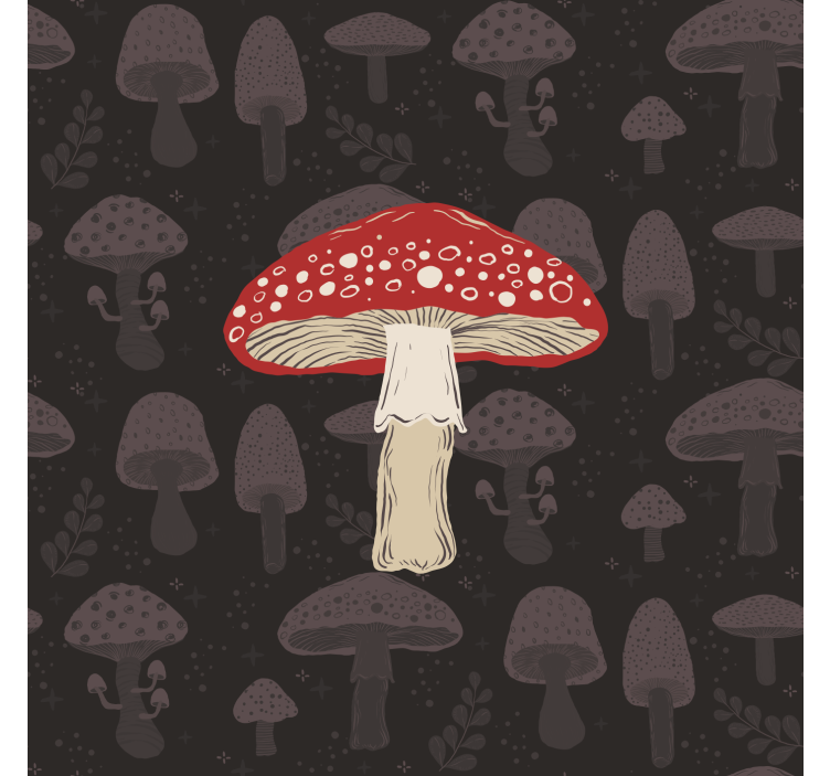 Kitchen roller blind hand drawn original mushroom design - TenStickers