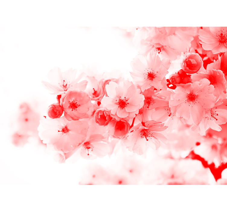 White window blind with red bush pattern - TenStickers