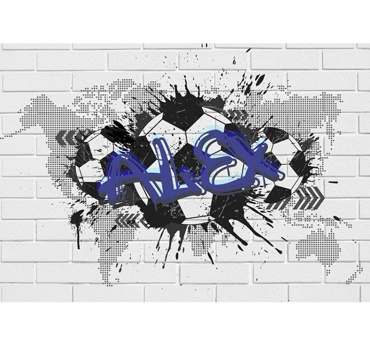 White window blind with football graffiti design - TenStickers