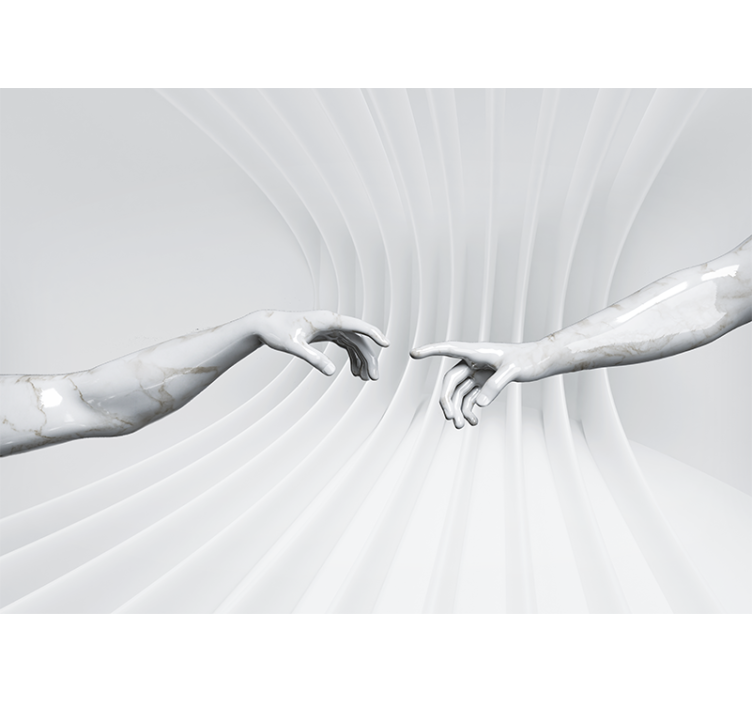 White window blind optical illusion creation of adam - TenStickers