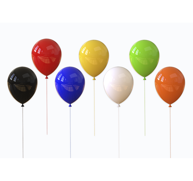 White window blind 3d realistic balloon colors - TenStickers