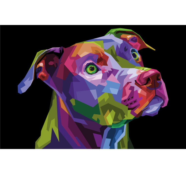 Living room blind multicolor modern pitbull dogs - TenStickers