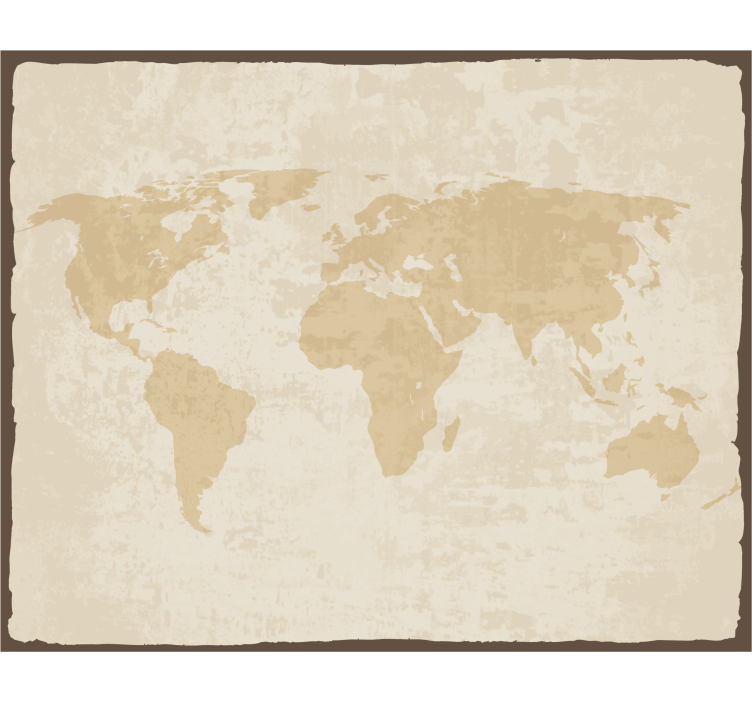 Living room blind vintage white and beige worldmap - TenStickers