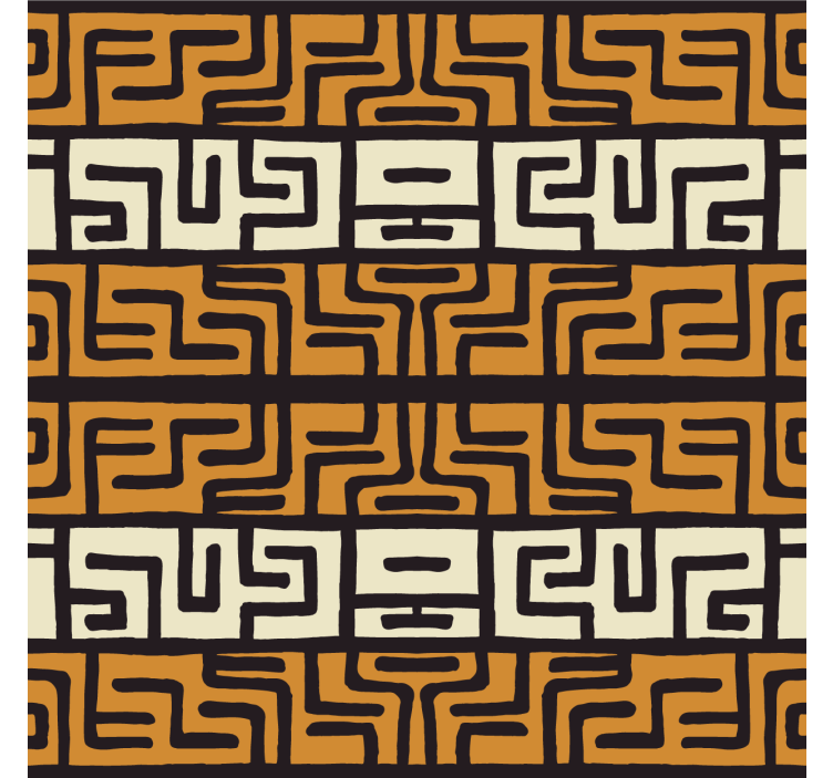 Living room blind african art abstract brown pattern - TenStickers