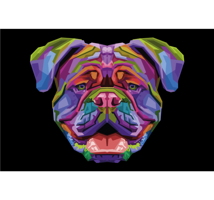 Living room blind modern colorful dogs - TenStickers