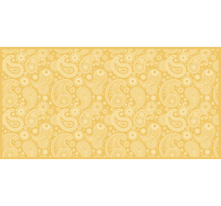 Blind yellow arabic paisley patterned fabric - TenStickers