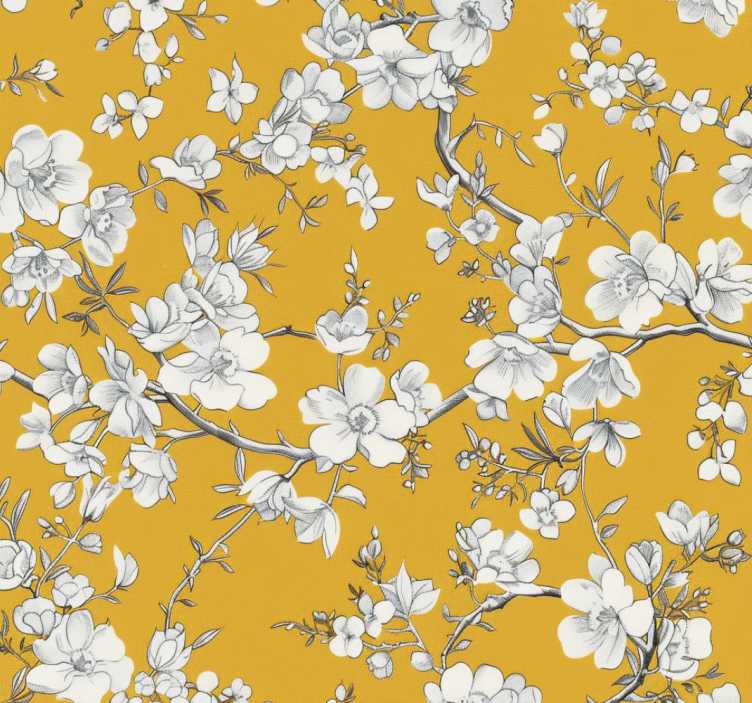 Blind yellow floral vintage design - TenStickers