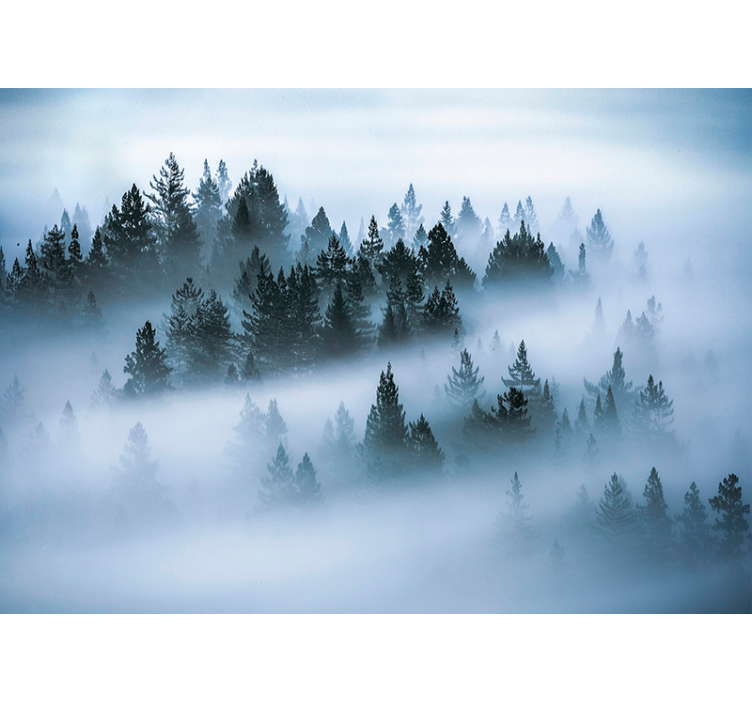Living room blind morning mist - TenStickers