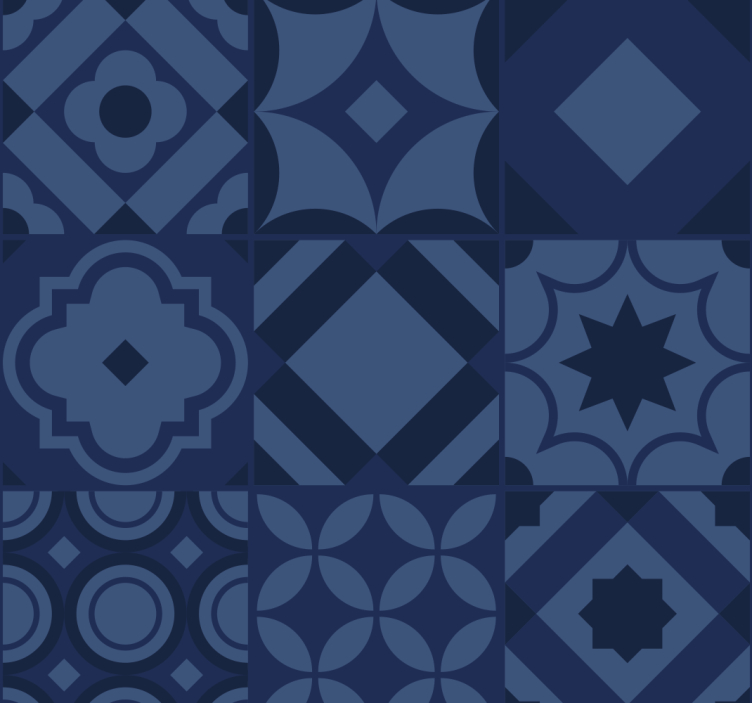 Blind blue navy blue tiles - TenStickers