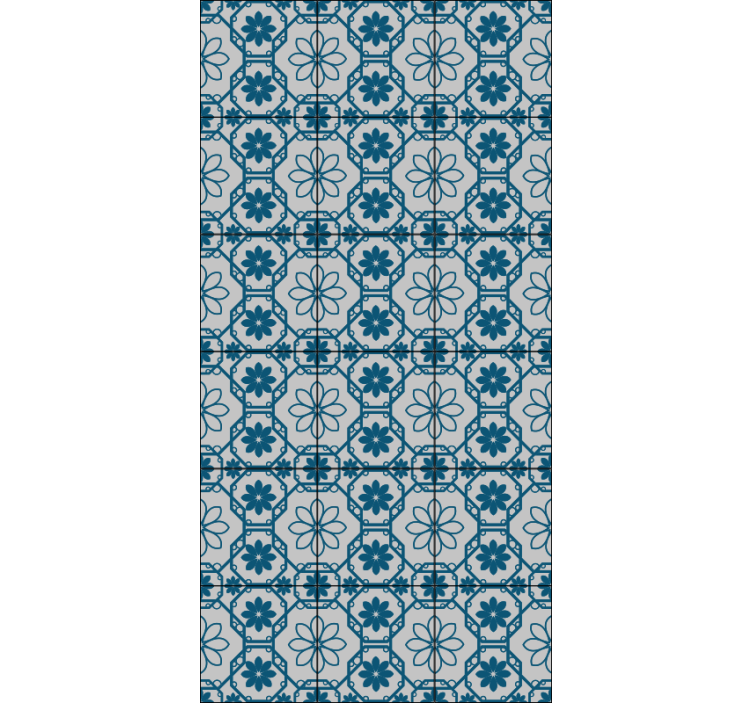 Blind blue floral mosaic tile - TenStickers