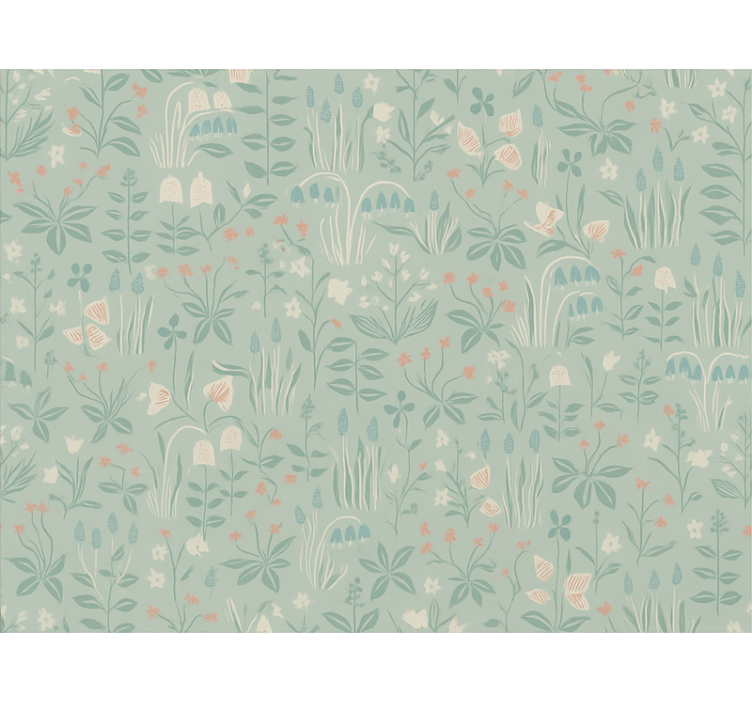 Blind blue scandinavian floral - TenStickers