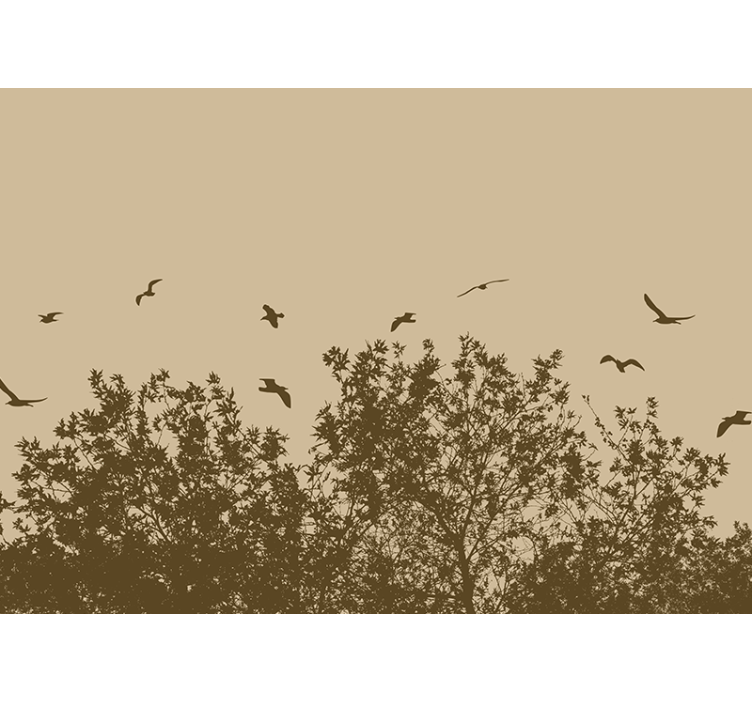 Living room blind with spring flowers and birds - TenStickers