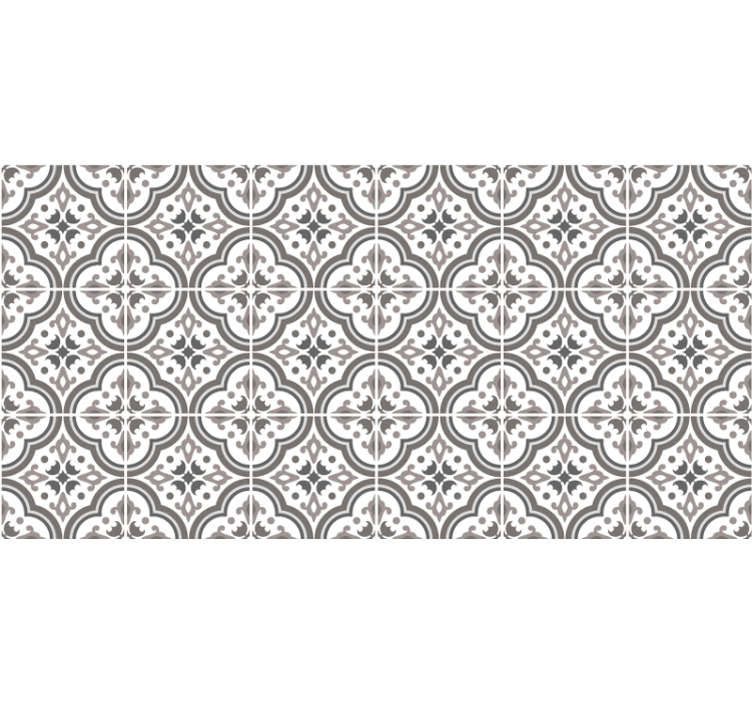 Blind grey with grey tiles and flowers - TenStickers