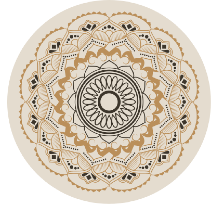 Blind beige beige mandala circular design - TenStickers