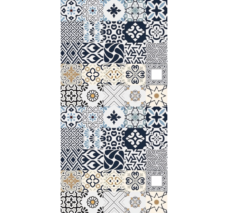Blind beige ceramic blue tiles - TenStickers