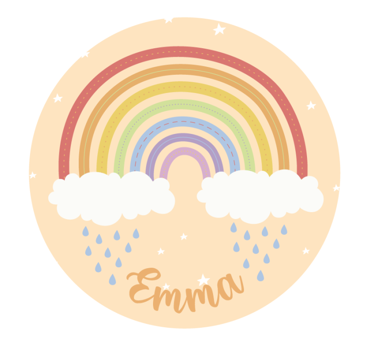 Blind beige watercolor rainbow personalized name - TenStickers