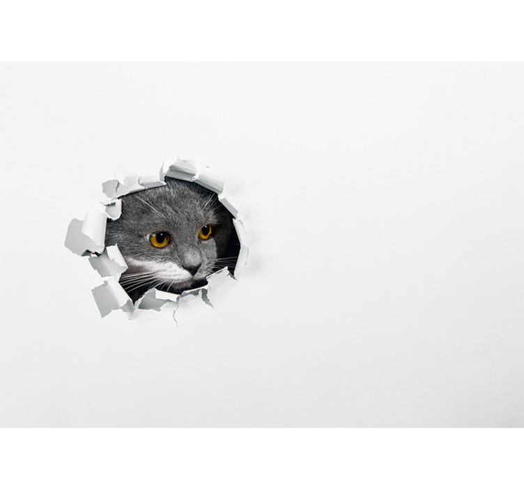 White window blind with adorable kitty design - TenStickers