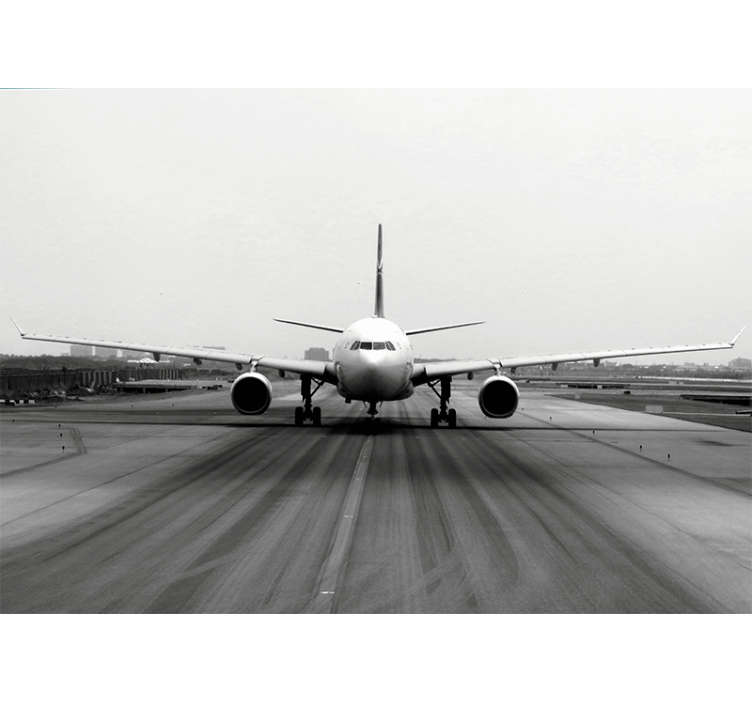 Blind grey jet on the runway - TenStickers