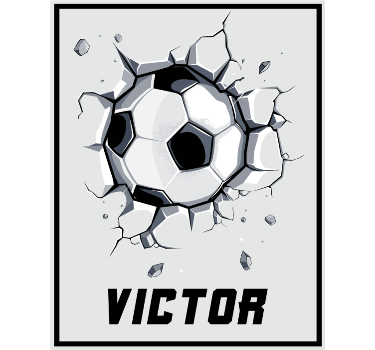 Breaking ball with name kids roller blind - TenStickers