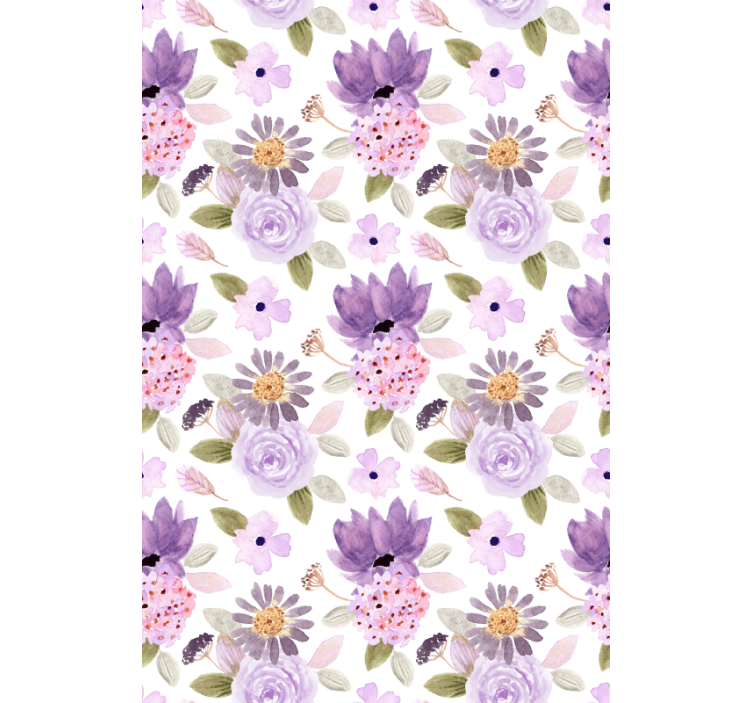 Floral roller blind purple Blooms Pattern - TenStickers
