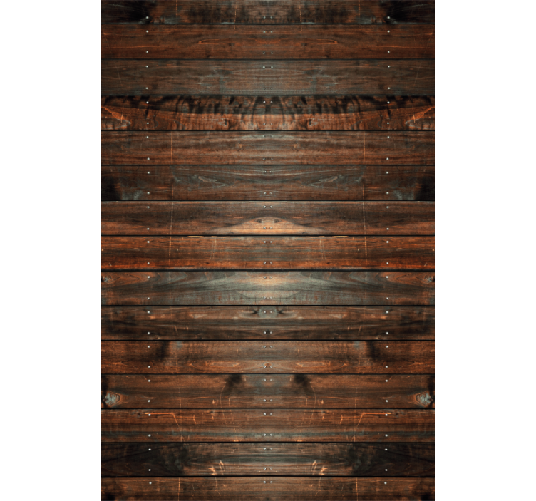 Wooden dark brown rustic living room roller blind - TenStickers