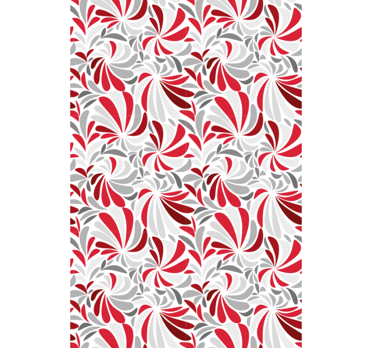 Gray and red flowers vintage roller blind - TenStickers