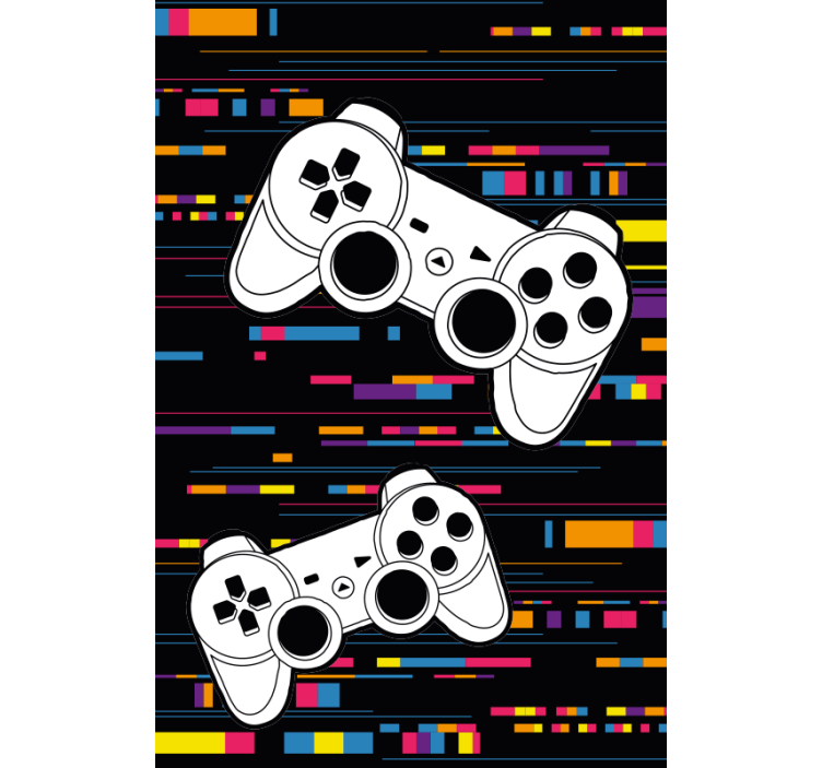 Multicolour ps4 controllers gamer roller blind - TenStickers