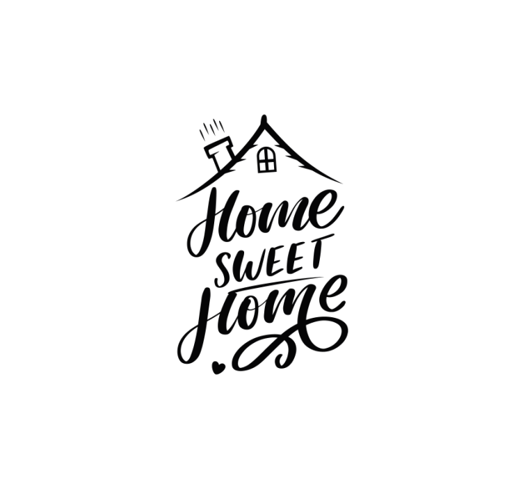 Black text home sweet home living room roller blind - TenStickers