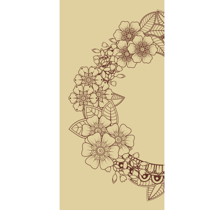 Floral outline design floral roller blind - TenStickers
