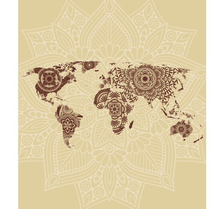 Mandala world tapestry world map roller blind - TenStickers