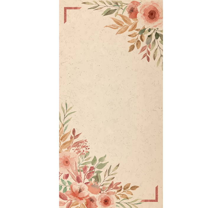 Charming beige border floral roller blind - TenStickers