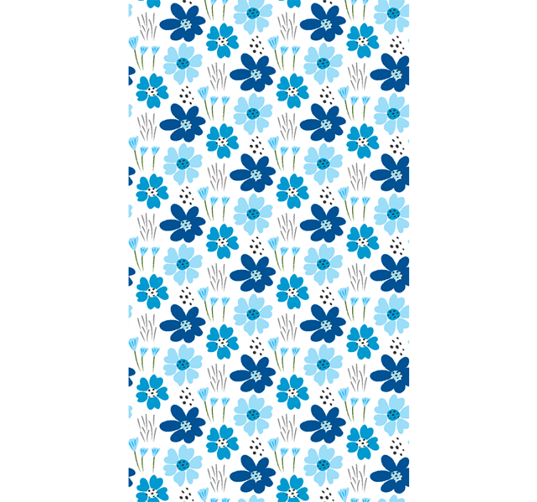 Blue simple pattern blind flowers and plants - TenStickers