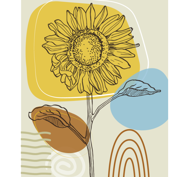 Sunflower with Circles blind flowers and plants - TenStickers