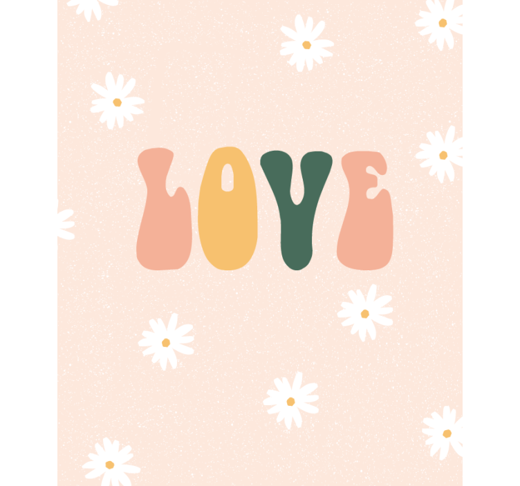 Love Floral Pattern text blind - TenStickers