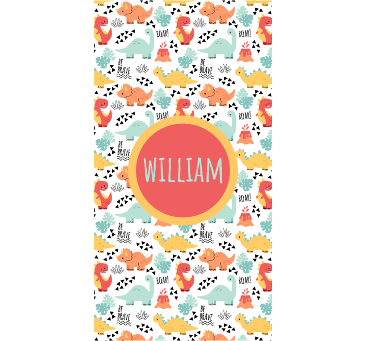 Dinosaur blind featuring baby dinosaurs with names - TenStickers