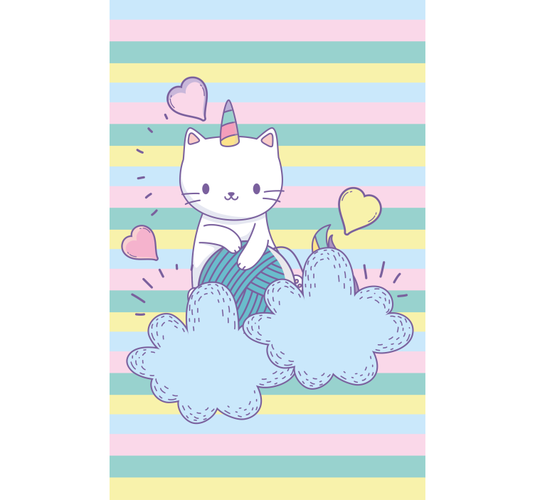 Unicorn cat on clouds Childrens blind - TenStickers