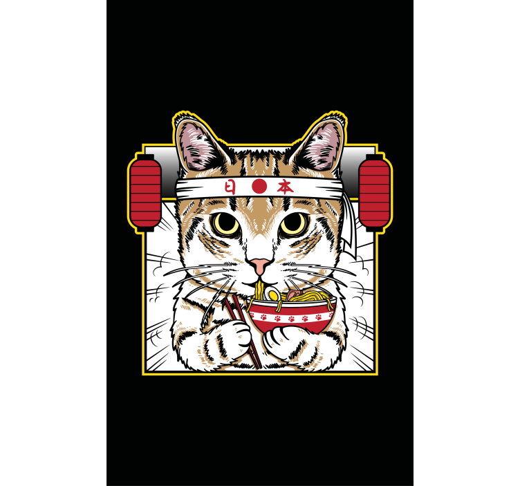 Noodle-Eating Cat animals blind - TenStickers