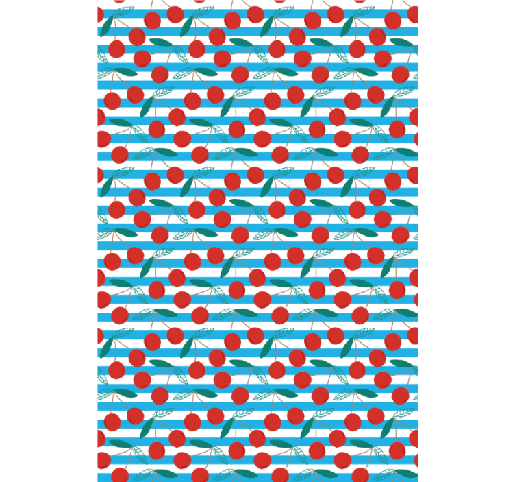 Cherry blue stripes fruit and vegetable kitchen blind - TenStickers