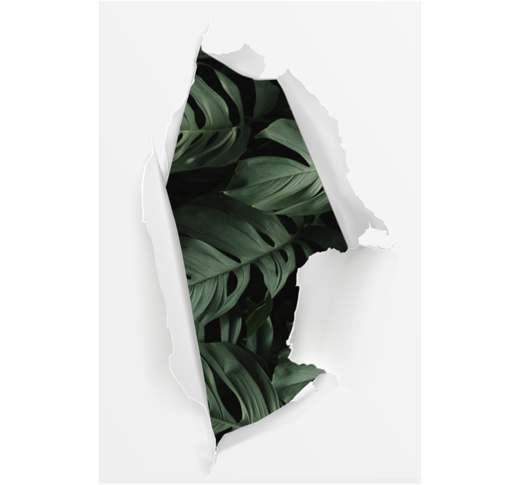 Torn Greenery View blind flowers and plants - TenStickers