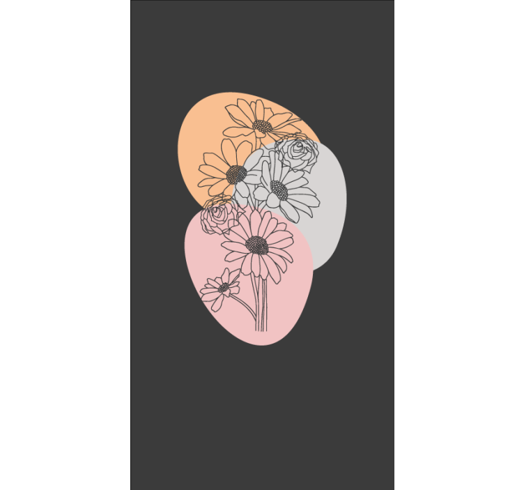 Abstract patterns overlay blind flowers and plants - TenStickers