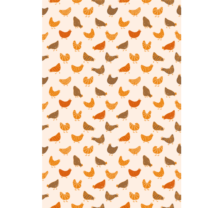 Orange and brown bird pattern animal kitchen blind - TenStickers