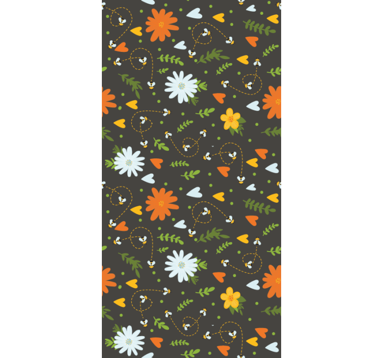 Bees pattern blind flowers and plants - TenStickers