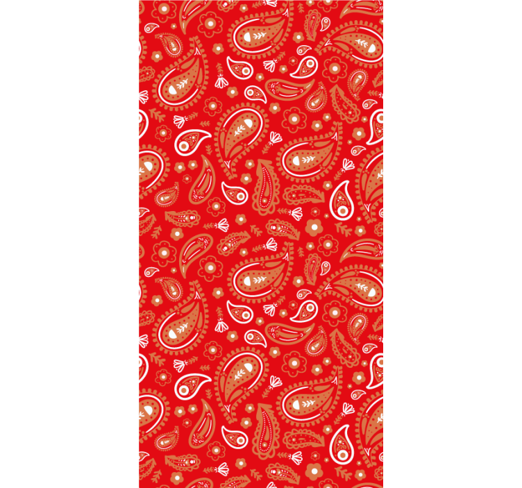 Red paisley pattern floral roller blind - TenStickers