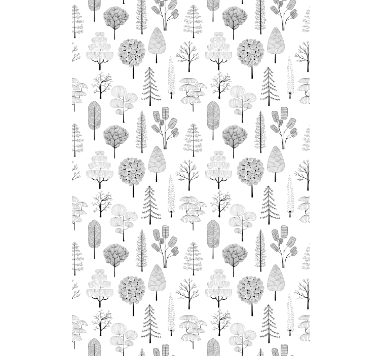 Grey minimalist trees scandinavian blind - TenStickers