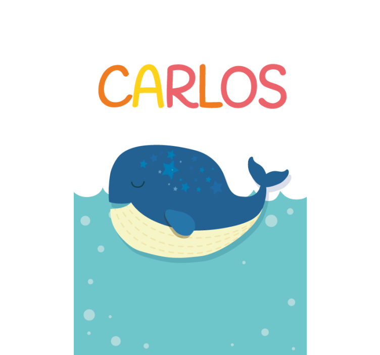 Sleeping Whale With Name blind children - TenStickers